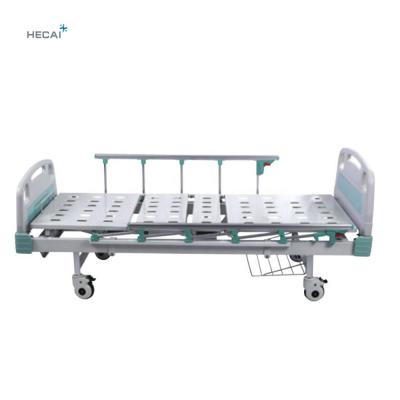 China Hospital Bed OEM Design Porcelain Medical Equipment ABS Manual Adjustable Double - Crank Hospital Bed for sale