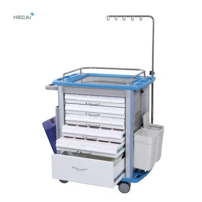 China Modern LS-850M Cheap Price ABS Plastic Hospital Medical Emergency Trolley for sale