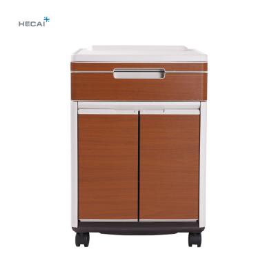 China Hospital Bedside Easy Movable Modern Cheap Cupboard / Convenient Ward Storage Cabinet With Wheels for sale