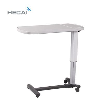 China LS-MT05 Traditional Hospital Plastic Adjustable Over Bed Table With Wheels for sale