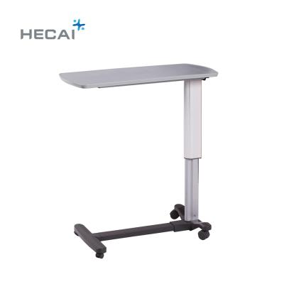 China LS-MT02 Traditional medical adjustable overbed bedside table with wheels for sale