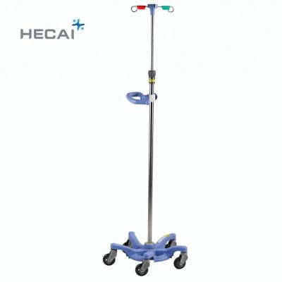 China Metal stainless steel medical hospital bed drip infusion iv post holder 4 hooks for sale for sale