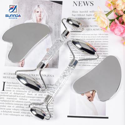 China Guasha board stainless steel ice face roller contour mini massage gun cryo roller facial skin care product for sale