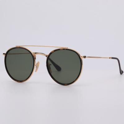 China Fashion sunglasses European and American trend 3647 sunglasses metal double beam around men's and women's thin glass sunglasses for sale