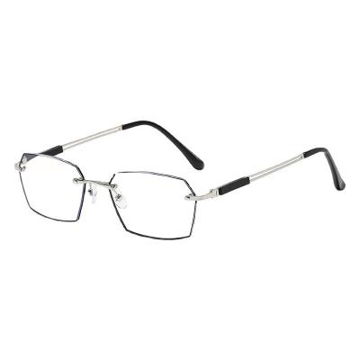 China Stylish high-end frameless men's reading glass ultra light and middle-aged convenient and elderly business stylish anti-blue light for sale