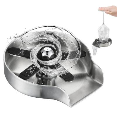 China Modern High Pressure Metal Single Cup Self Seal Automatic Sink Faucet Glass Cup Rinser For Kitchen Sinks Stainless Steel for sale