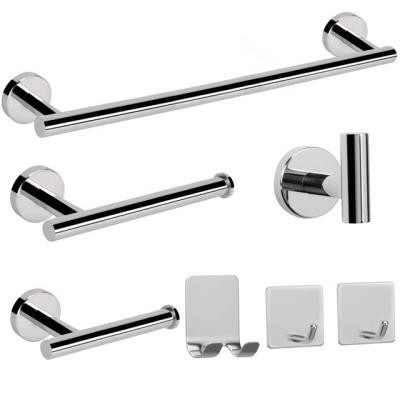 China Modern 7 Pieces Bathroom Accessories Hardware Set Accessories Brushed Gold 304 Nickel Steel Hardware Bathroom Accessories Set for sale