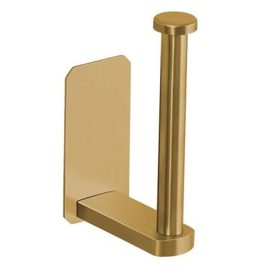 China Other Gold Toilet Paper Holder Self Adhesive SUS304 Stainless Steel Toilet Paper Roll Holder No Drilling For Bathroom for sale