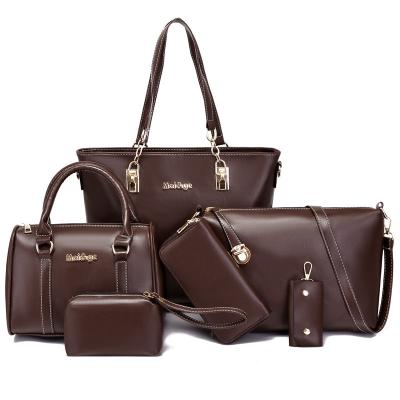 China Other 6pcs Sets Women Fashion Handbags Sets Factory Wholesale PU Leather Shoulder Tote Bags for sale