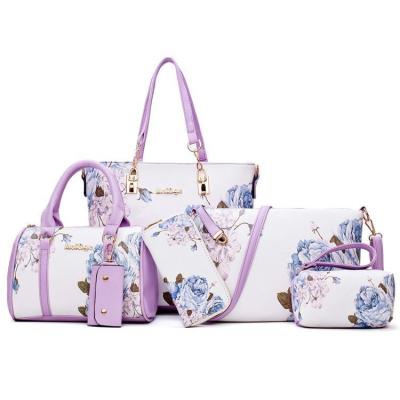 China Other 6 In 1 Custom Shopping Handbags Set Painting Ladies Set For Female Purse Tote Bags for sale