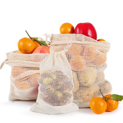 China Eco-friendly custom factory mesh pouch cotton stitching mesh bag for fruits and vegetables for sale