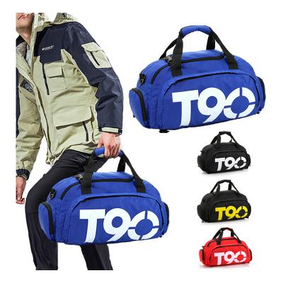 China High Quality Custom Logo T90 Nylon Waterproof Basketball Football With Compartment Shoes Compartment Sports Duffle Gym Bag For Women for sale