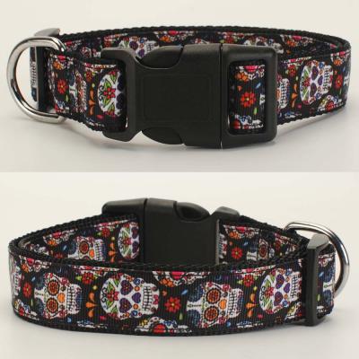 China 1 Inch Superhero Black Color Seductive Polyester Personalized Dog Collar for sale