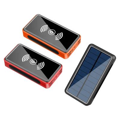 China Fast Solar Charging Portable Power Bank w/ Quick Charging+4USB Wireless Charging Support 30000mah for sale