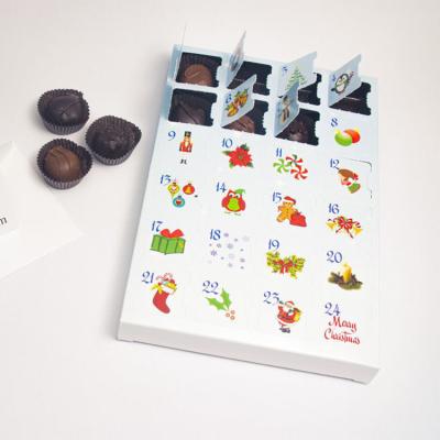 China Recycled Materials 24 Custom Empty Paper Cartons Advent Calendar Chocolate Packaging Box Day Toy Xmas Christmas Gift Present for sale