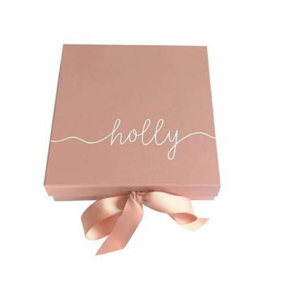 China Material Manufacturer Customized Luxury Foldable Recycled Rigid Magnetic Closure Cardboard Paper Gift Packaging Bridesmaid Proposal Box for sale