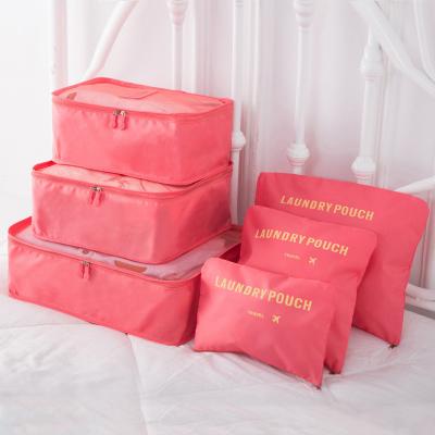 China Travel Goods Set Folding Underwear Ending Six Piece Storage Bag Travel Oxford Cloth Clothes Storage Bag for sale