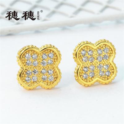 China FASHIONABLE Needle Earring Cubic Zirconia Jewelry Women Fashion Tasty Gold Plated for sale