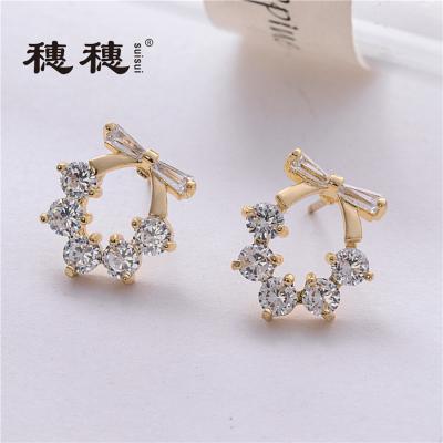 China Trendy Trendy Jewelry Gold Plated New Style Earring Women's Earring White CZ Earring for sale