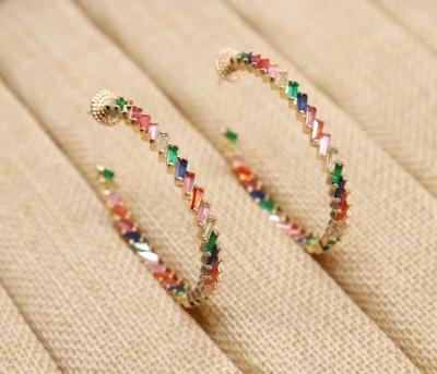 China Fashion Design Trendy Gold Plated Rainbow Stud Earrings For Girl's Jewelry for sale