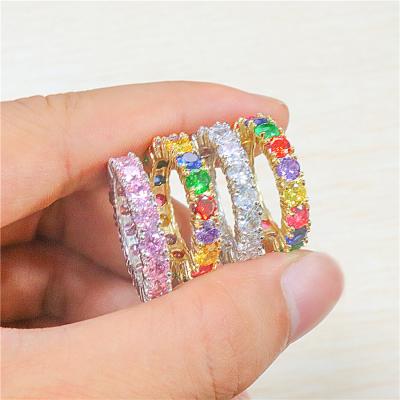 China Round Shape FASHIONABLE Engagement Rings Zircon Diamond Ring Colorful Zircon Stones Rings for sale