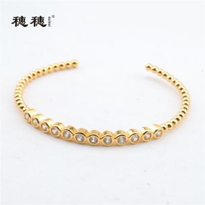 China Wholesale CLASSIC Gold Plated Simple Zirconia Tennis Bracelet Jewelry For Women for sale