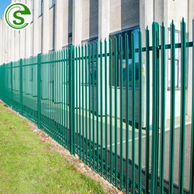 China Easily Assembled Green / Black Type W Pale Airport Security Palisade Barrier Panels For Papua New Guinea for sale