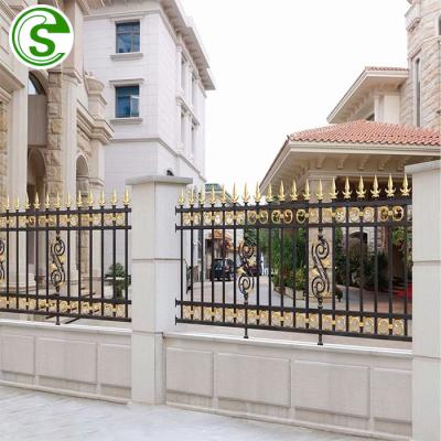 China Easily Assembled Decorative Galvanized Steel Tubular Fence Decorative Aluminum Flower Picket Garden Fence for sale