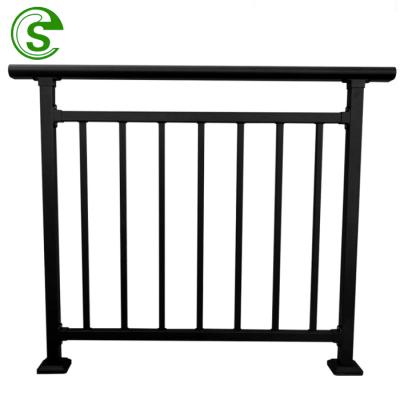 China Beautiful appearance & Durable Black Color Powder Coating Iron Balcony Railing Railing Steel Railing for sale