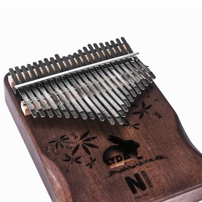 China Popular Musical Instrument 21 Finger Lead Mahogany Kalimba Piano Hand Plucked Portable Kalinba Musical Instrument Rabbit for sale