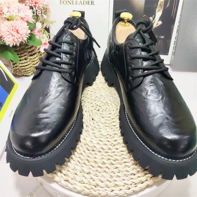 China Anti-odor Thick One Size Stylish Shoes Growing Oxford Genuine Leather Material Work Shoes For Men for sale