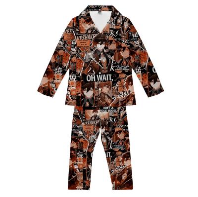 China 9 Styles Genshin Impact Cosplay 3D Digital Printing Anime Breathable Pajamas Set Zhongli Klee Printing Clothing for sale