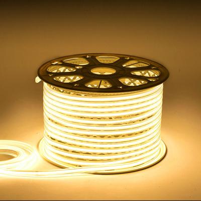 China Flexible Led Strip IP67 90 Ra White Color Outdoor Waterproof Garden High Voltage 220v Cob Flexible Led Strip for sale