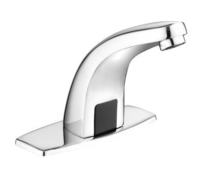 China Sense Faucets Automatic Sensor Bathroom Sink Faucet With Hole Cover, Touchless, Brass, Hands Free Bath Water Faucet With Temperature Mixer for sale