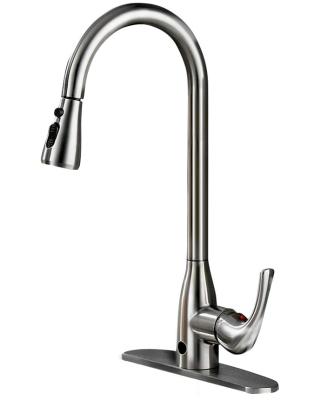 China Contemporary Touchless Kitchen Faucet With Smart 3 Function Pull Down Sprayer Zinc Body Motion Sensor Kitchen Sink Faucet for sale