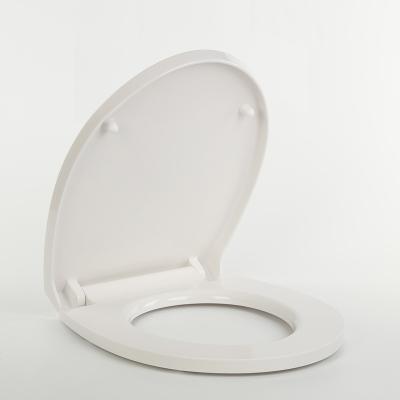 China Slow-end Aobo Toilet Seats Extended Transparent Resin Toilet Seat With Mute Narrow Strong Stainless Steel Hinges Heavy Duty Toilet Cover for sale