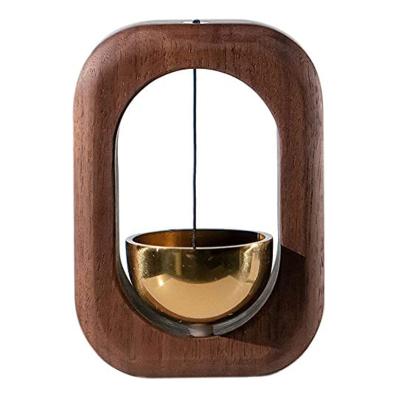 China Retro Japanese Style Vintage Walnut Doorbell Fridge Magnet Suction Doorbell Wind Chimes for sale