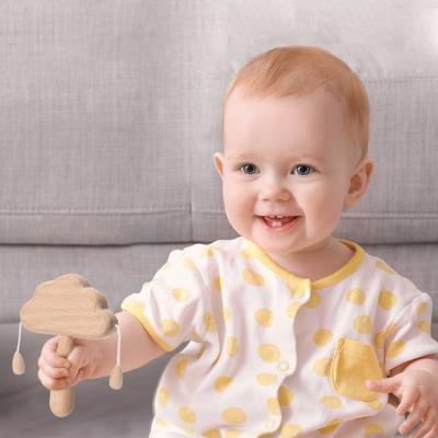 China Eco-Friendly Musical Baby Wooden Baby Educational Toys Teether Rattle Bestselling Amazon Food Grade for sale