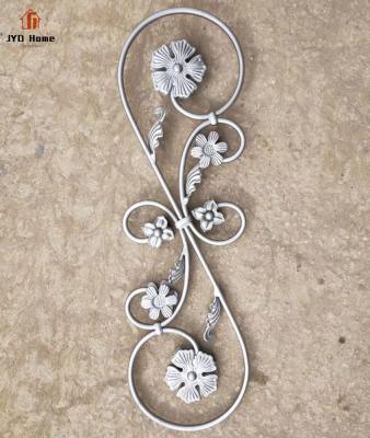 China Easily Assembled Decorative JYD Wrought Iron Flower Panels For Stair Railing for sale