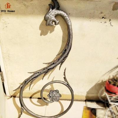 China Decorative Indoor Cast Iron Dragon Newel Post For Sale JYD Roller Stair Start for sale