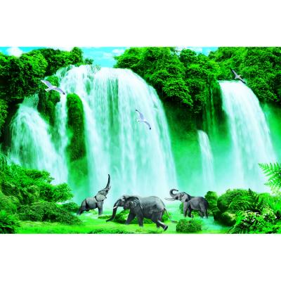 China Waterfall Painting OEM Logo Printing Service Wall Sticker Home Decor Poster for sale