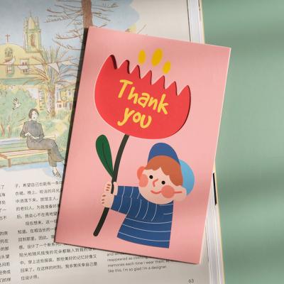 China China Greeting Card Boy Girl Father Mother's Day Rose Flower Thank You Cards With Envelopes for sale