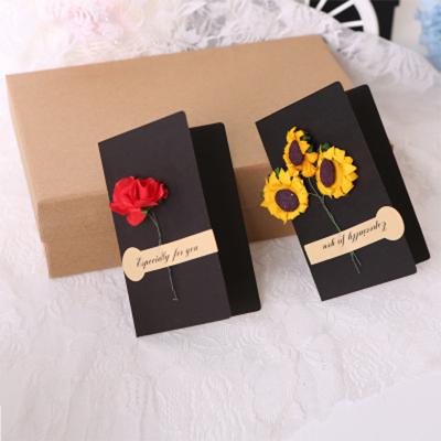 China China Wish Happy Birthday Blessing Flower Custom Print Dried Greeting Card for sale