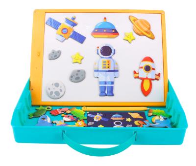 China One Key Delete Most Button Lock Kids Back Magnet Paperless LCD Notepad Tablet With Magnetic Puzzle Sets for sale