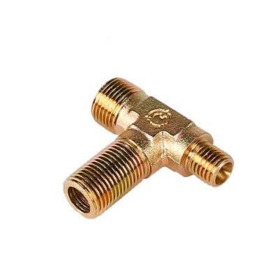 China Railway Locomotives And Building Vehicle Connector Tee Brass Hydraulic Hose Fittings Water Connectors Casting Forging In Factory Price for sale