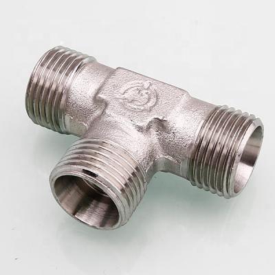 China Railway Locomotive and Construction of Hot Sale 316 Vehicle Male Connector Tee /304 Stainless Steel NPT Bulkhead Hydraulic Pipe Fittings for sale