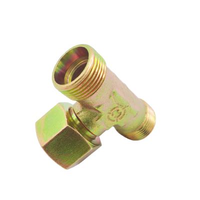 China Railway Locomotive And Vehicle Copper Brass Carbon Steel Hydraulic Fitting Connector Maker Union Tee Construction for sale