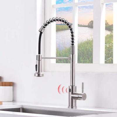 China Faucets FLG Two Ways Automatic Spray Brass Kitchen Water Faucet Sensor, Black Mix Automatic Kitchen Pull Out Faucet Sensor for sale