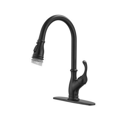 China Kitchen Pull Down Faucet FLG: B1176 Matte Black Wear Brush Head Pull Out Spray Kitchen Mixer Tap Faucet, Kitchen Pull Down Faucet for sale