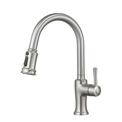 China Pull Out Spray Kitchen Faucet FLG Brushed Single Handle Modern Sanitary Ware Hot And Cold Pull Out Spray Kitchen Faucet for sale